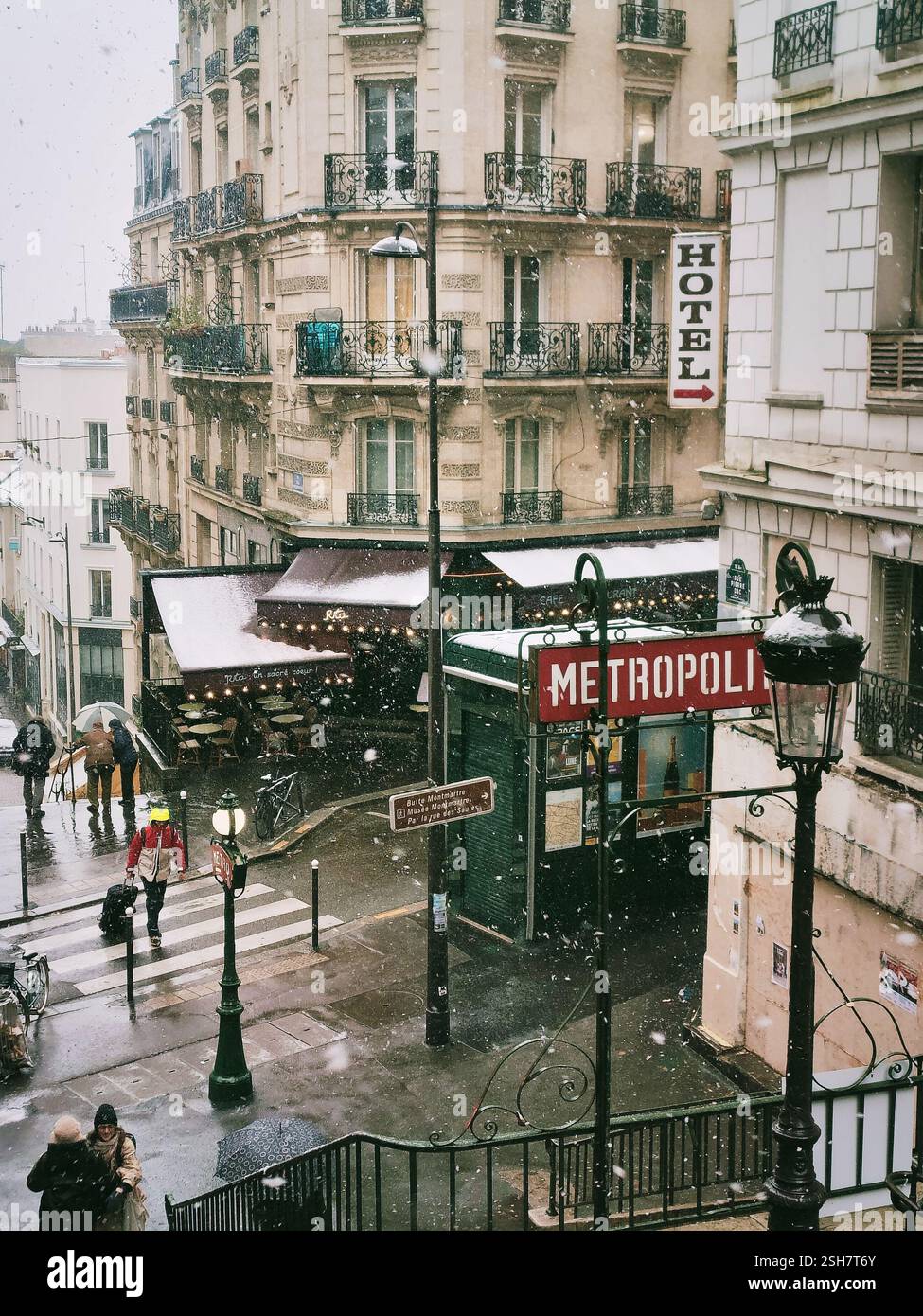 PARIS UNDER SNOW Stock Photo