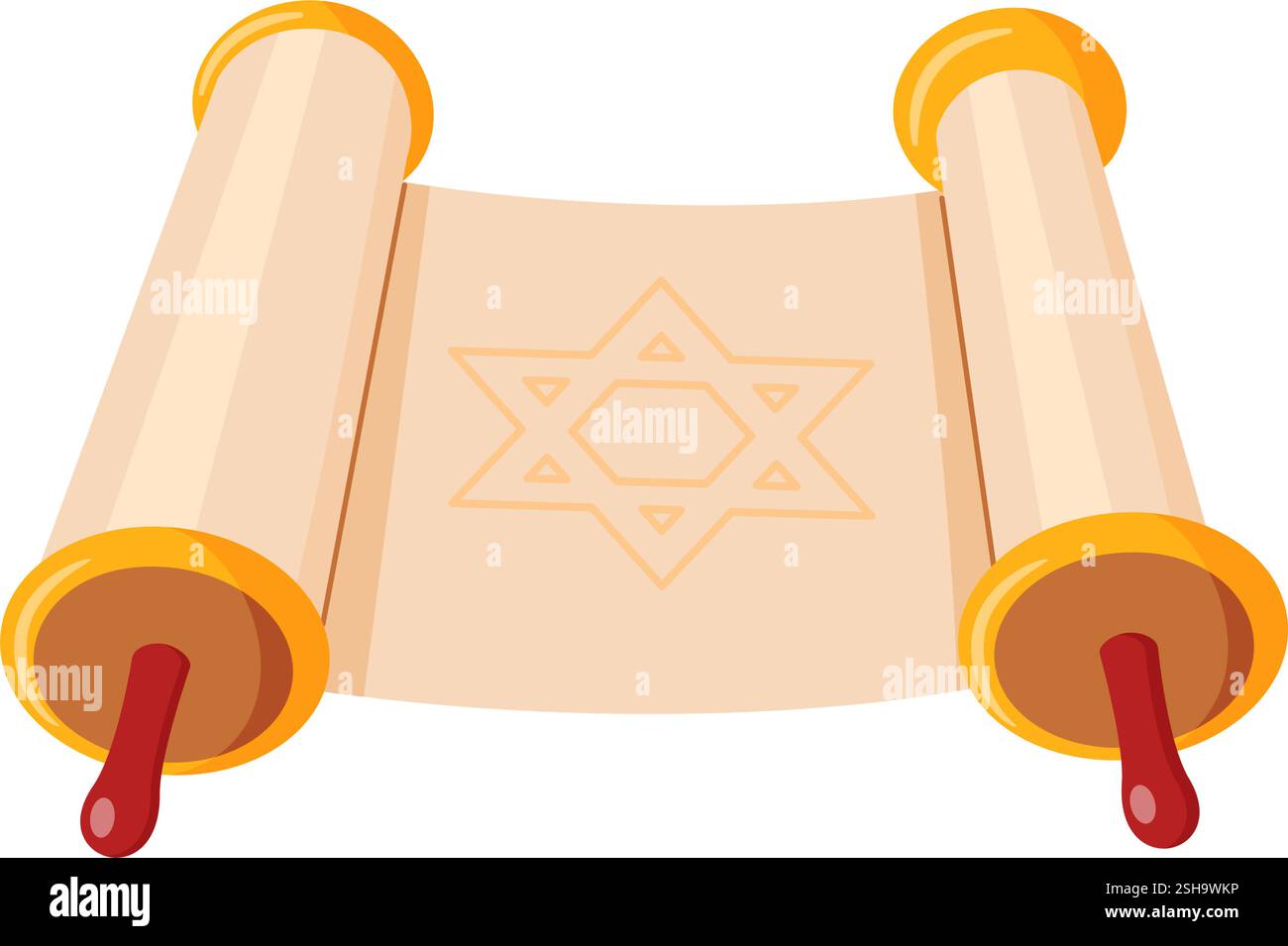 Torah scroll Hand drawn trendy flat style isolated icon. Ancient Jewish ...