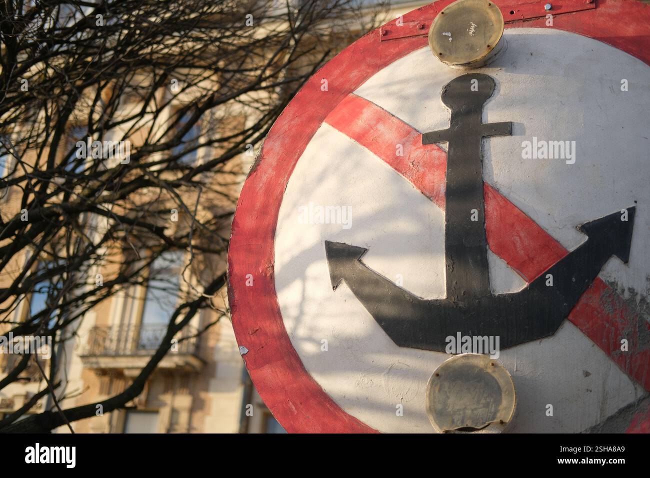 Weathered traffic warning sign hi-res stock photography and images - Alamy