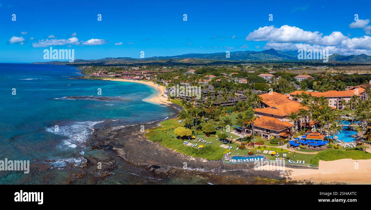 Aerial view palm trees resort hi-res stock photography and images - Alamy