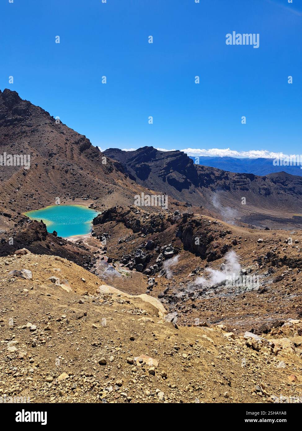 Emerald Lake - Tongariro Alpine Crossing - Smartphone Captured Stock Image