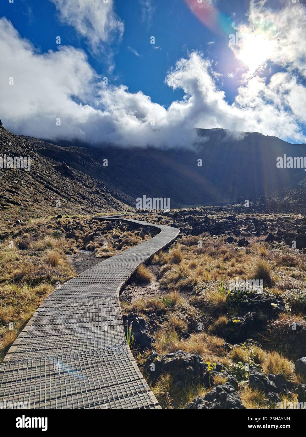 Hiking the Tongariro Alpine Crossing - Smartphone Captured Stock Image