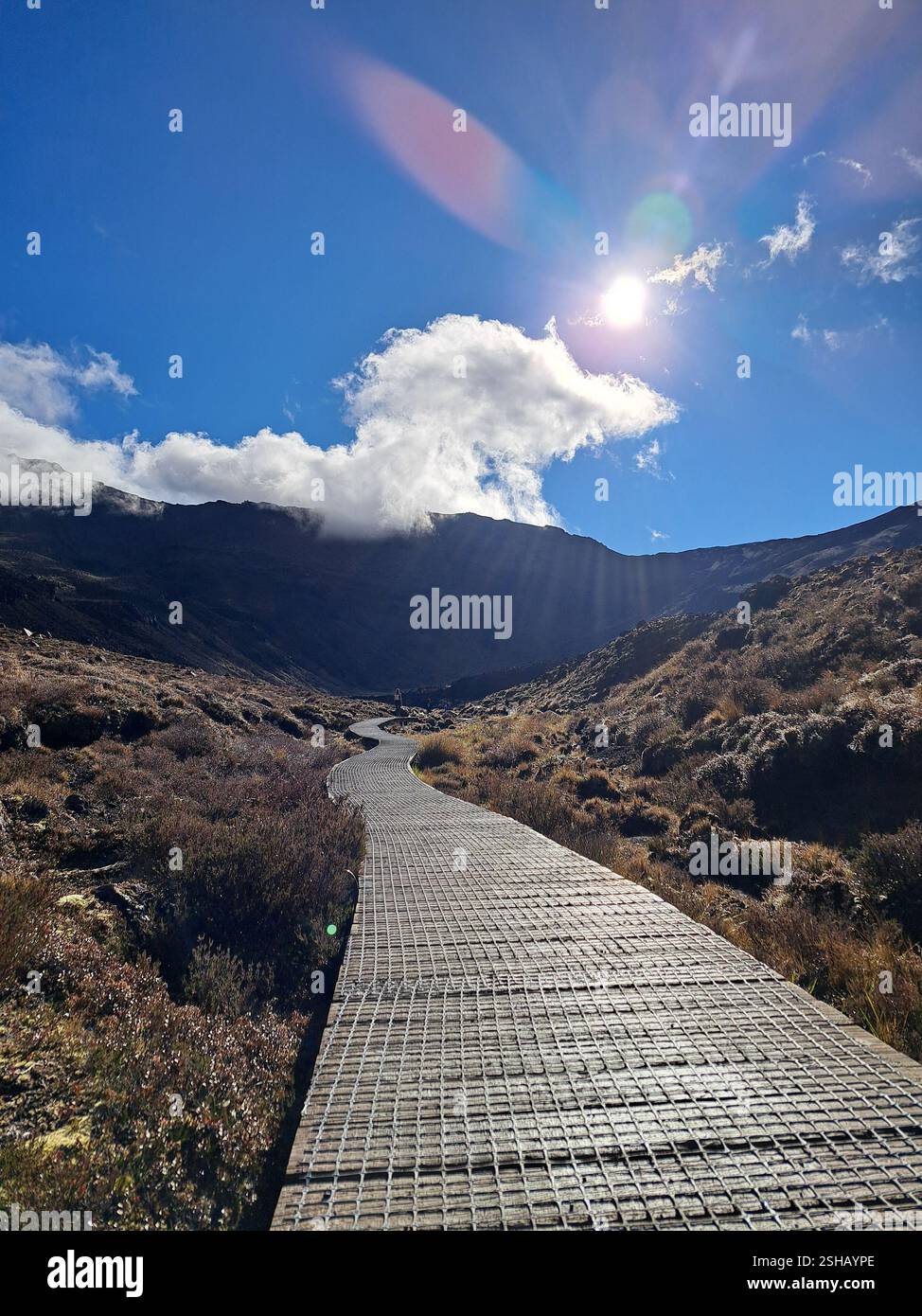 Hiking the Tongariro Alpine Crossing - Smartphone Captured Stock Image