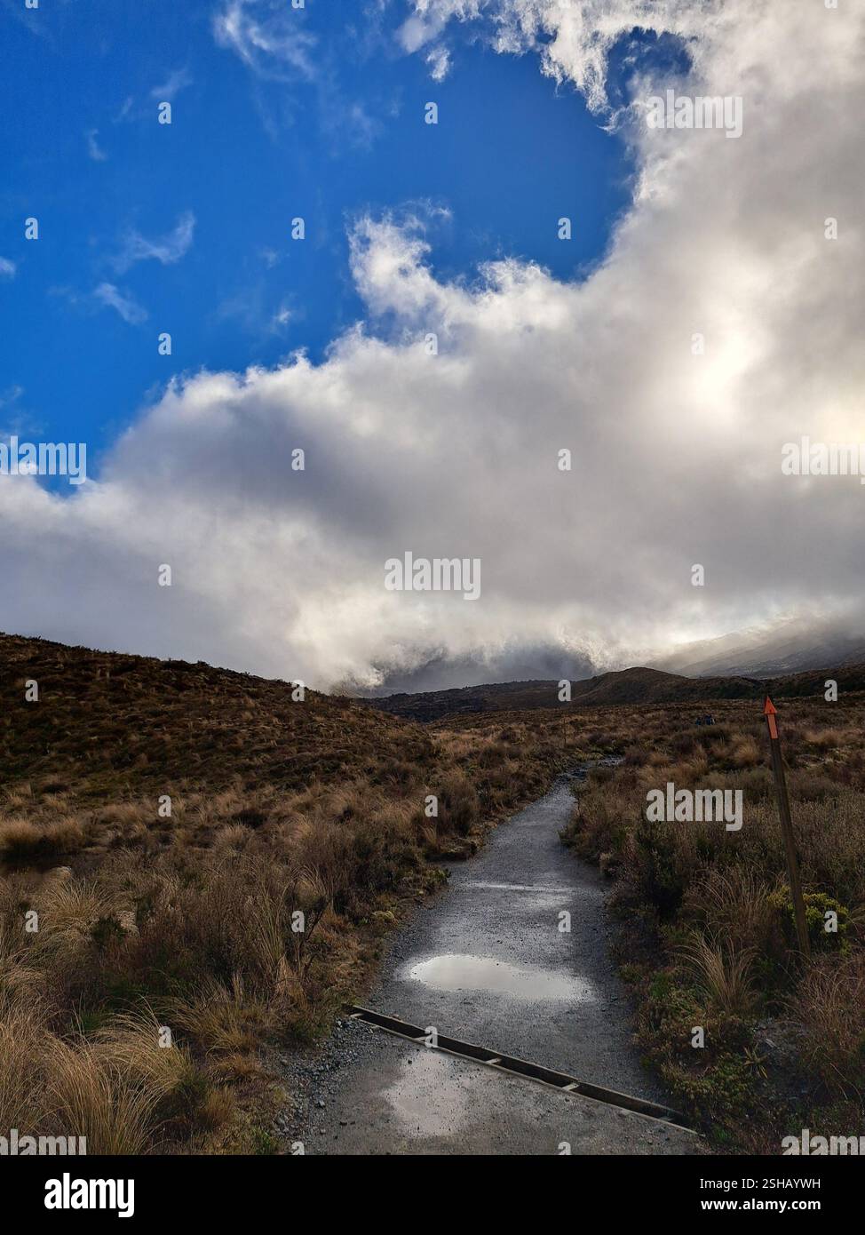 Start of the trail - Tongariro Alpine Crossing - Smartphone Captured Stock Image