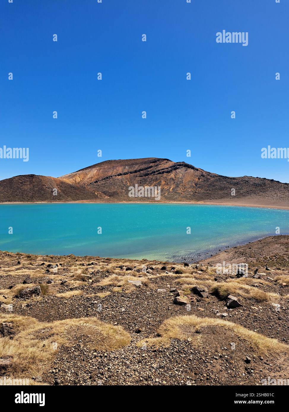 Mountain lake, Tongariro Alpine Crossing - Smartphone Captured Stock Image