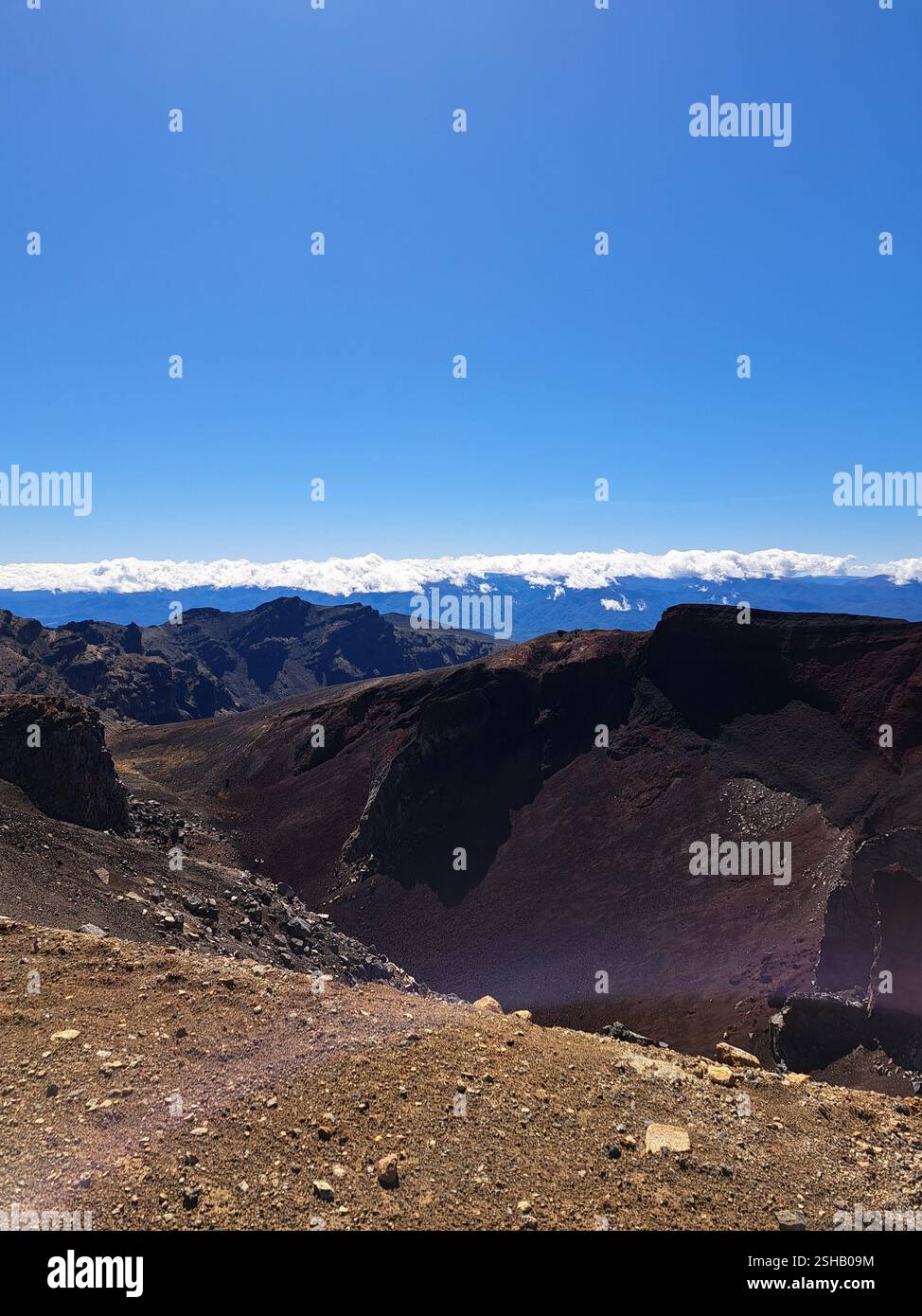 Red crater, Tongariro Alpine Crossing - Smartphone Captured Stock Image