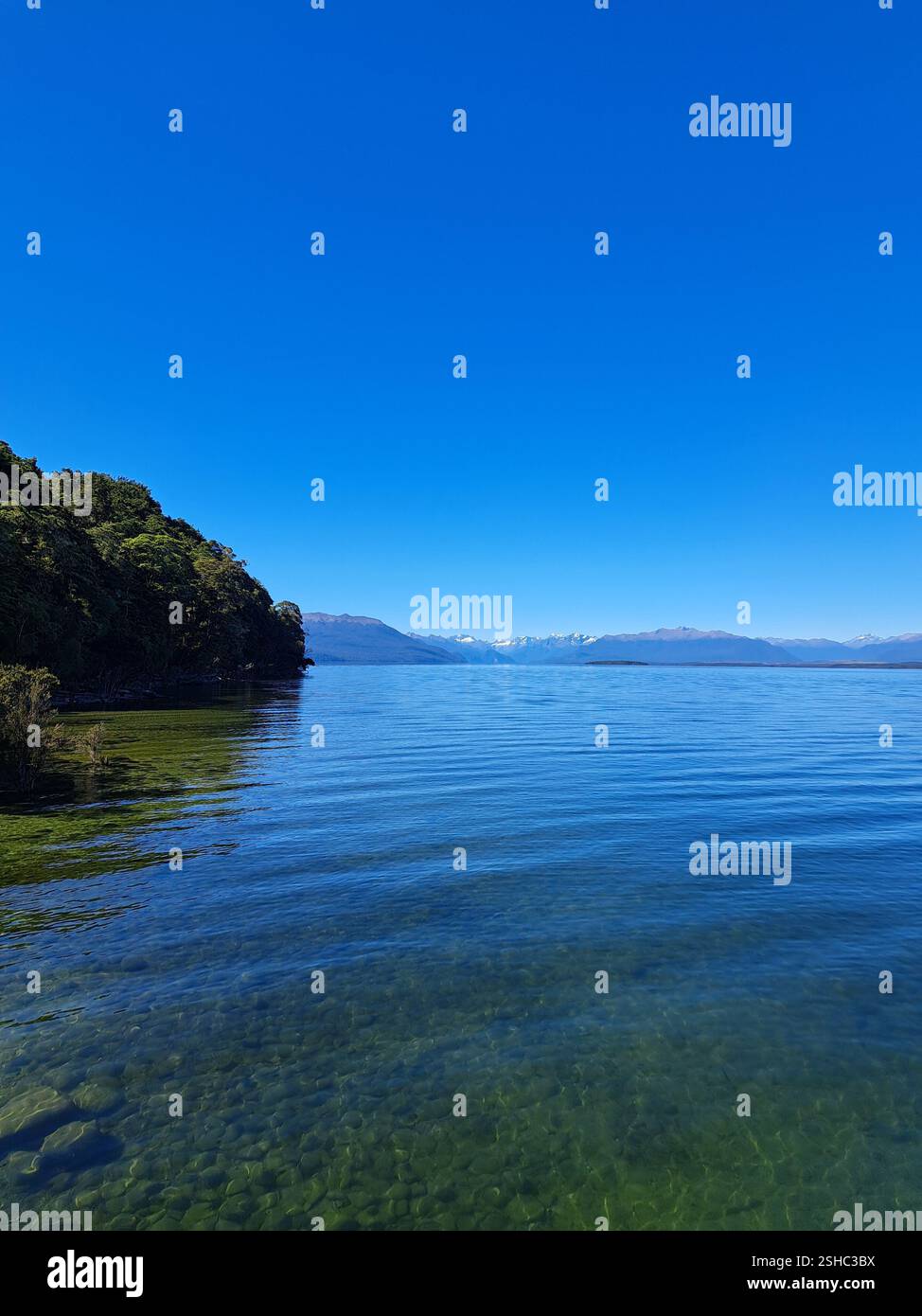 Lake Te Anau on a sunny day - Smartphone Captured Stock Image