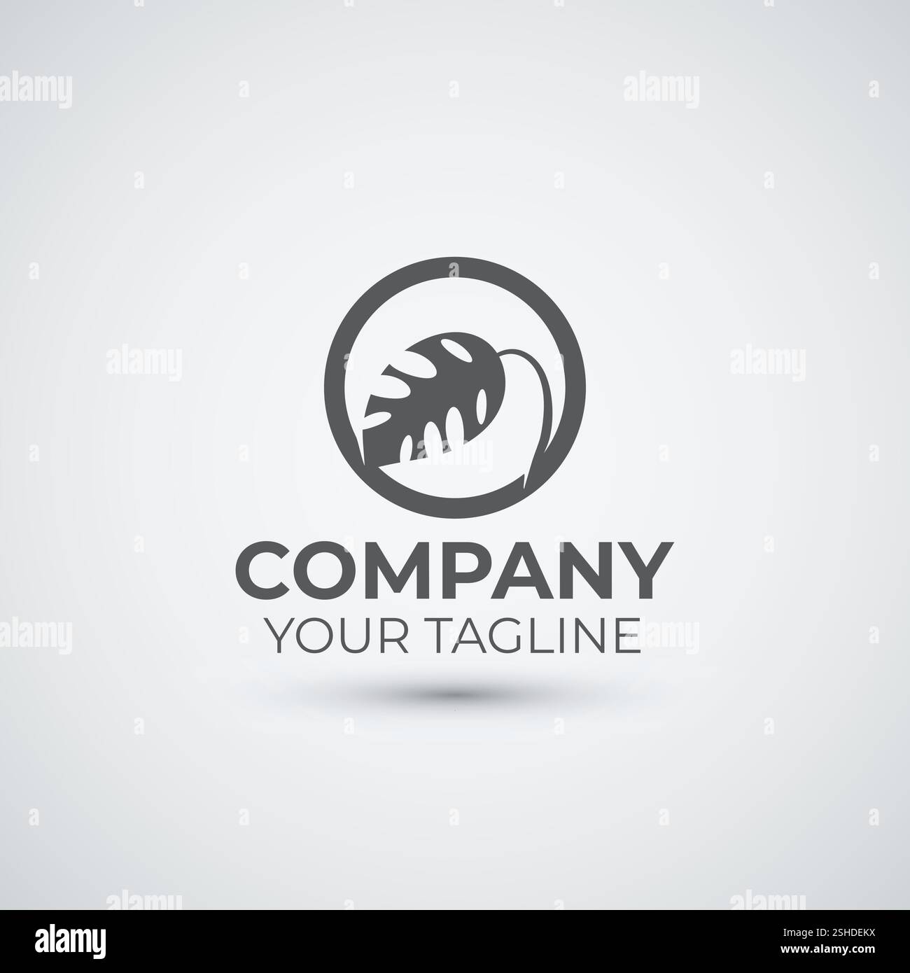 flat monstera leaf logo design Stock Vector