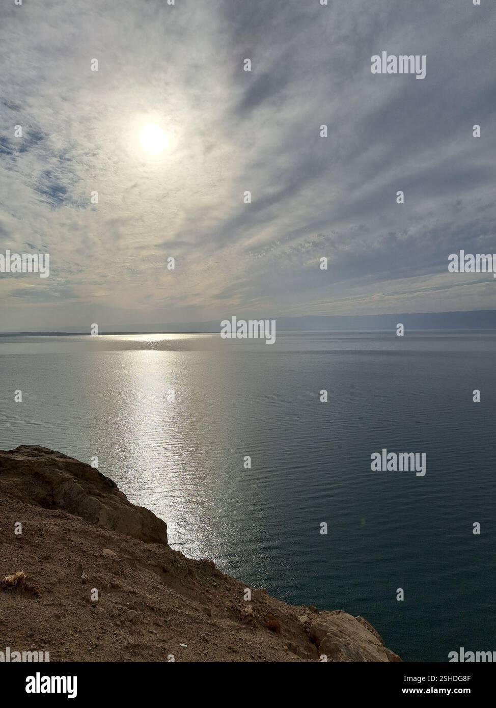 Sunset over the Dead Sea, Jordan - Smartphone Captured Stock Image