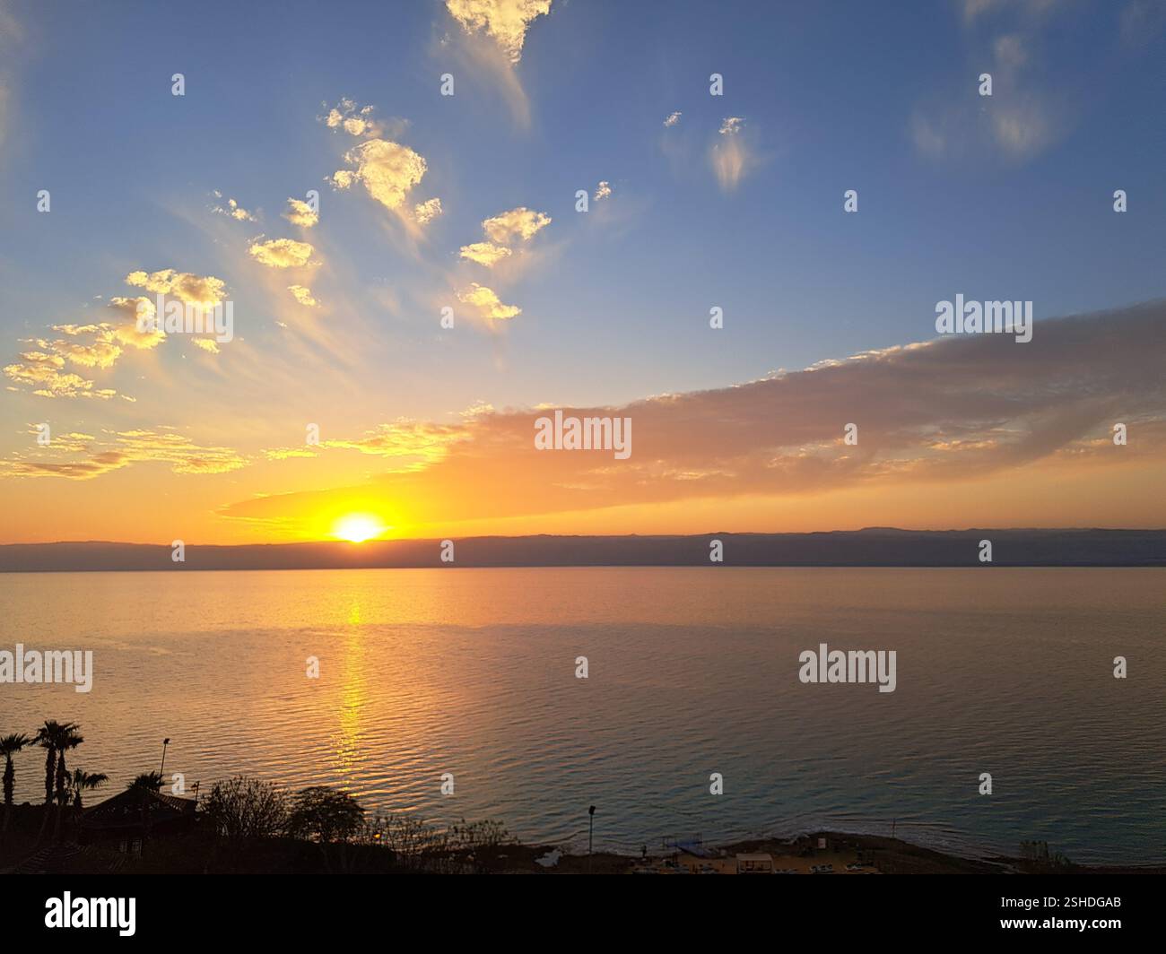 Sunset over the Dead Sea, Jordan - Smartphone Captured Stock Image