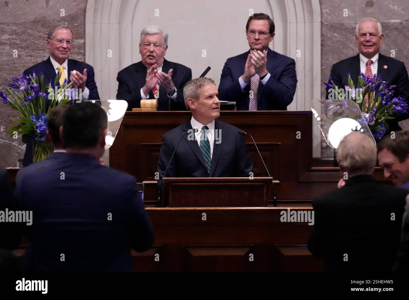 Governor Bill Lee is applauded as he delivers his State of the State ...
