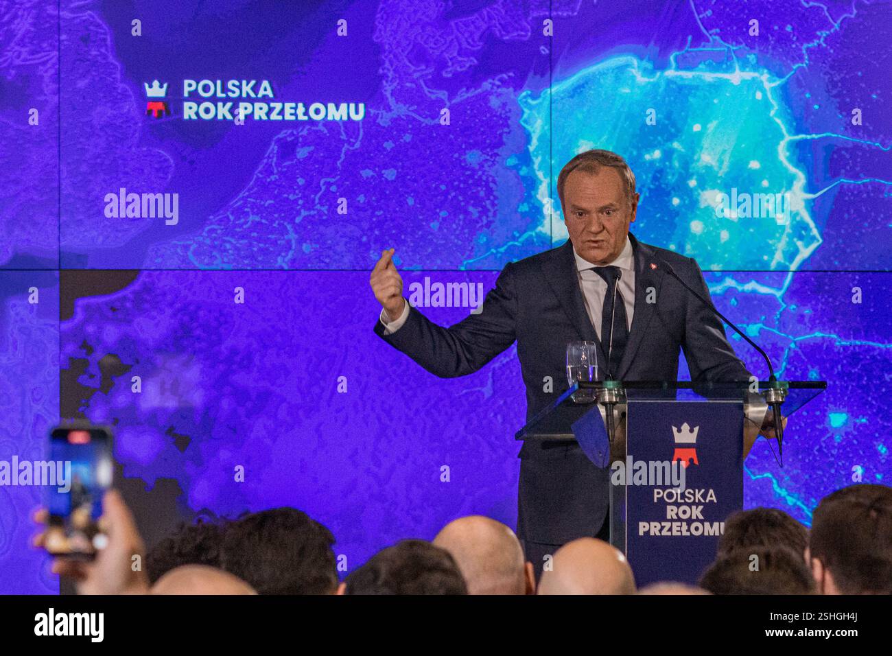 Polish Prime Minister Donald Tusk presents the development strategy ...