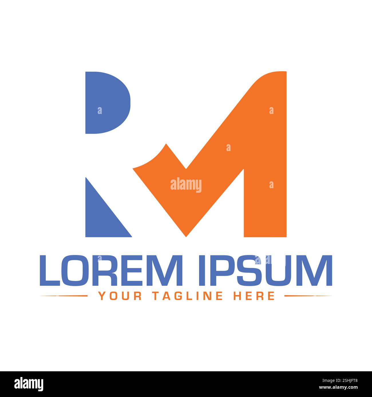 RM Letter Logo Design Stock Vector