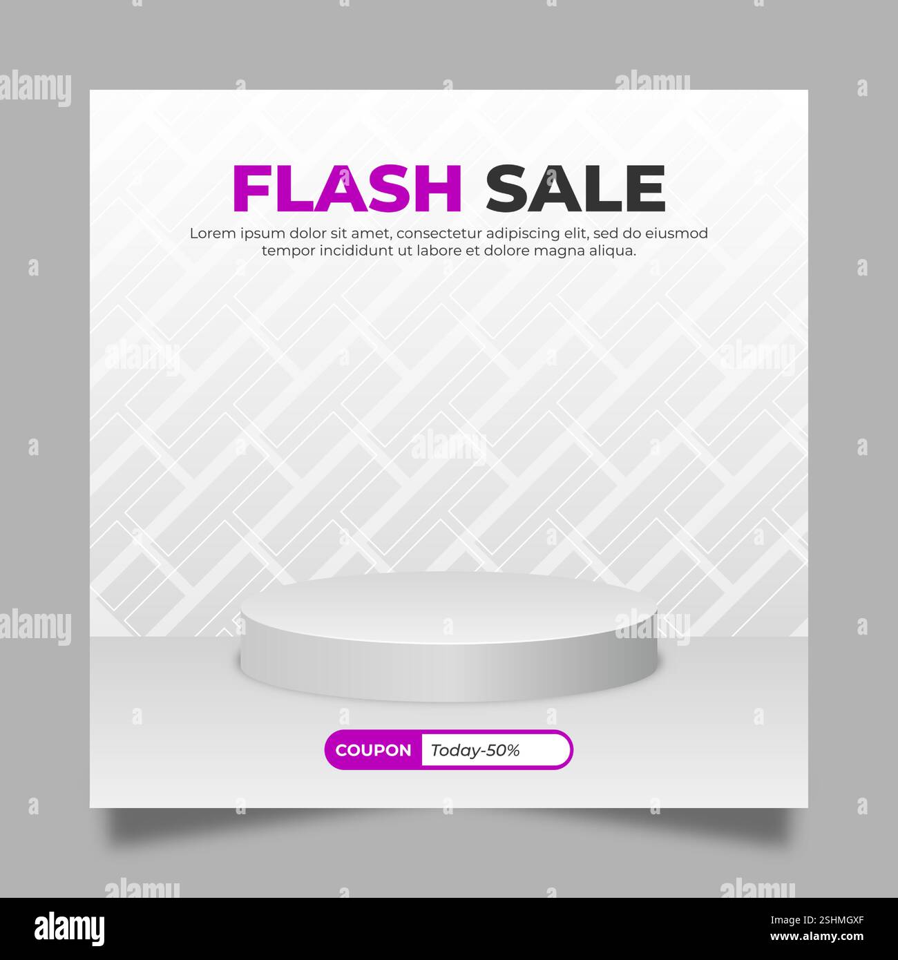 White podium background for social media posts Stock Vector