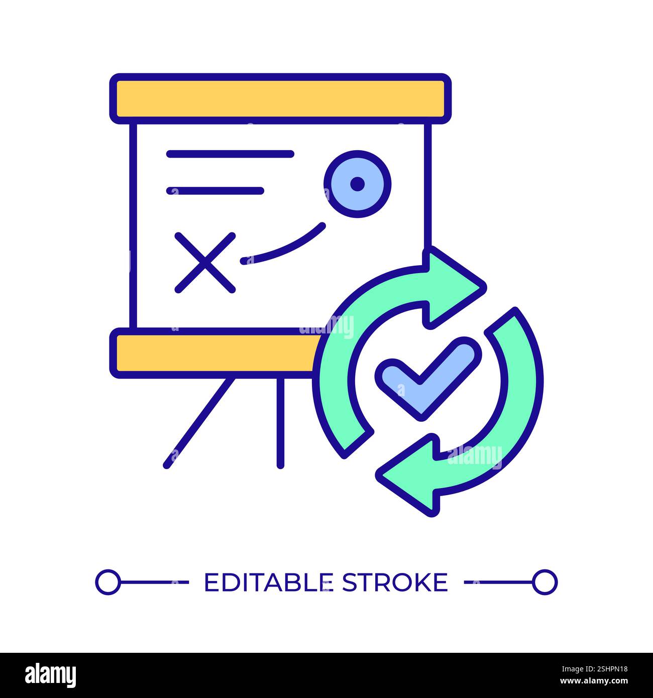 Strategy planning RGB color icon Stock Vector