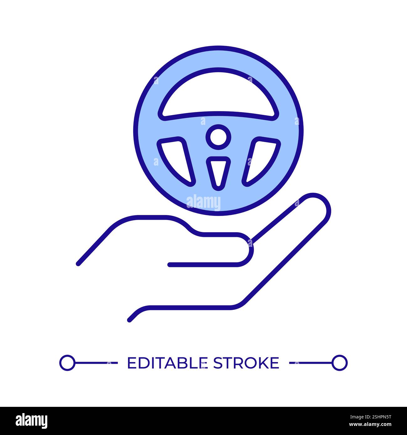 Steering wheel RGB color icon Stock Vector