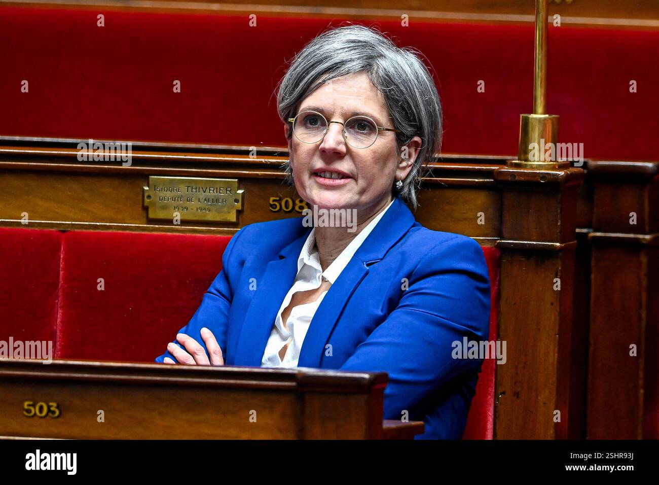 Paris, France. 10th Feb, 2025. Sandrine Rousseau Ecologist EELV deputy
