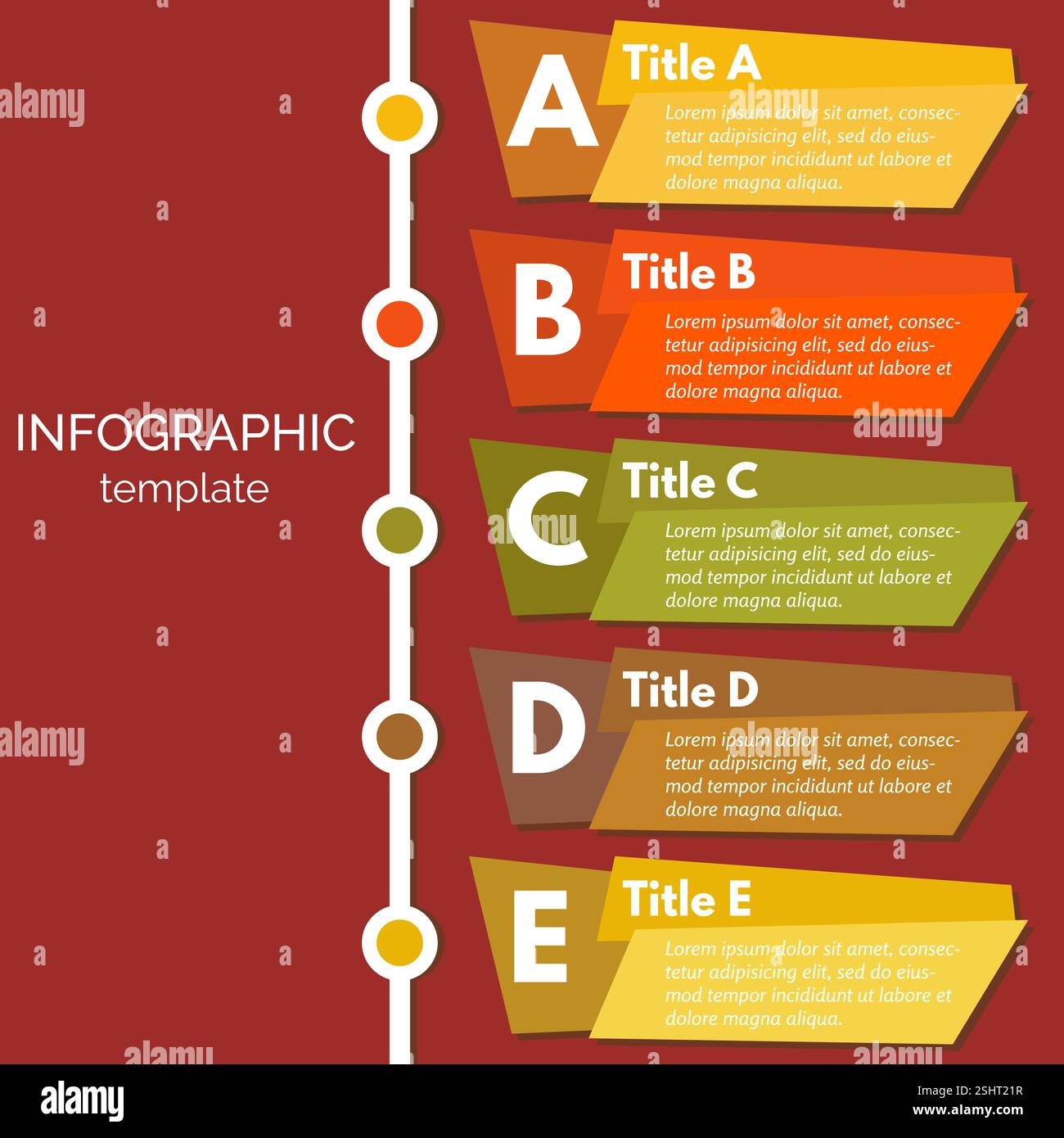 Five steps infographic design elements. Step by step infographic design template. Vector illustration Stock Vector