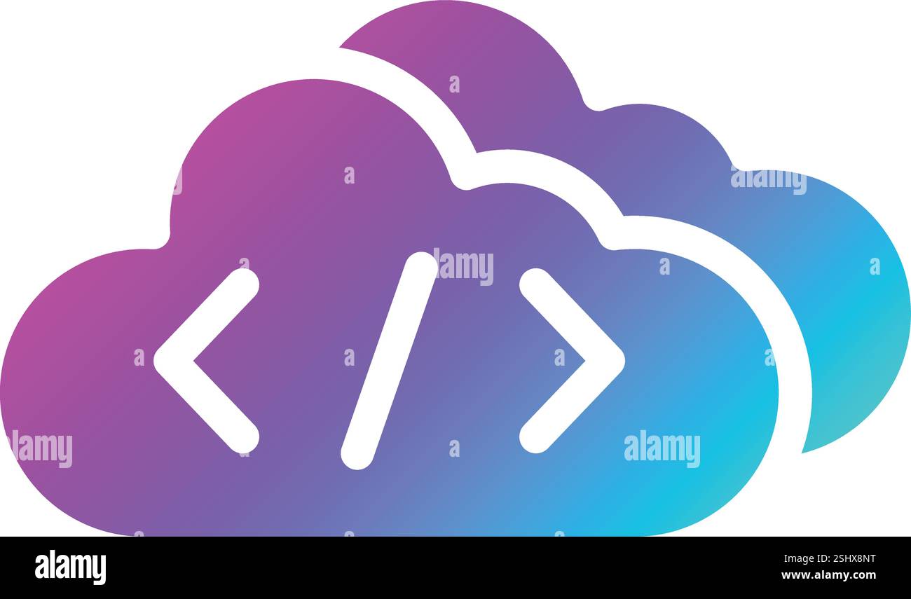 Cloud coding Vector Icon Design Illustration Stock Vector