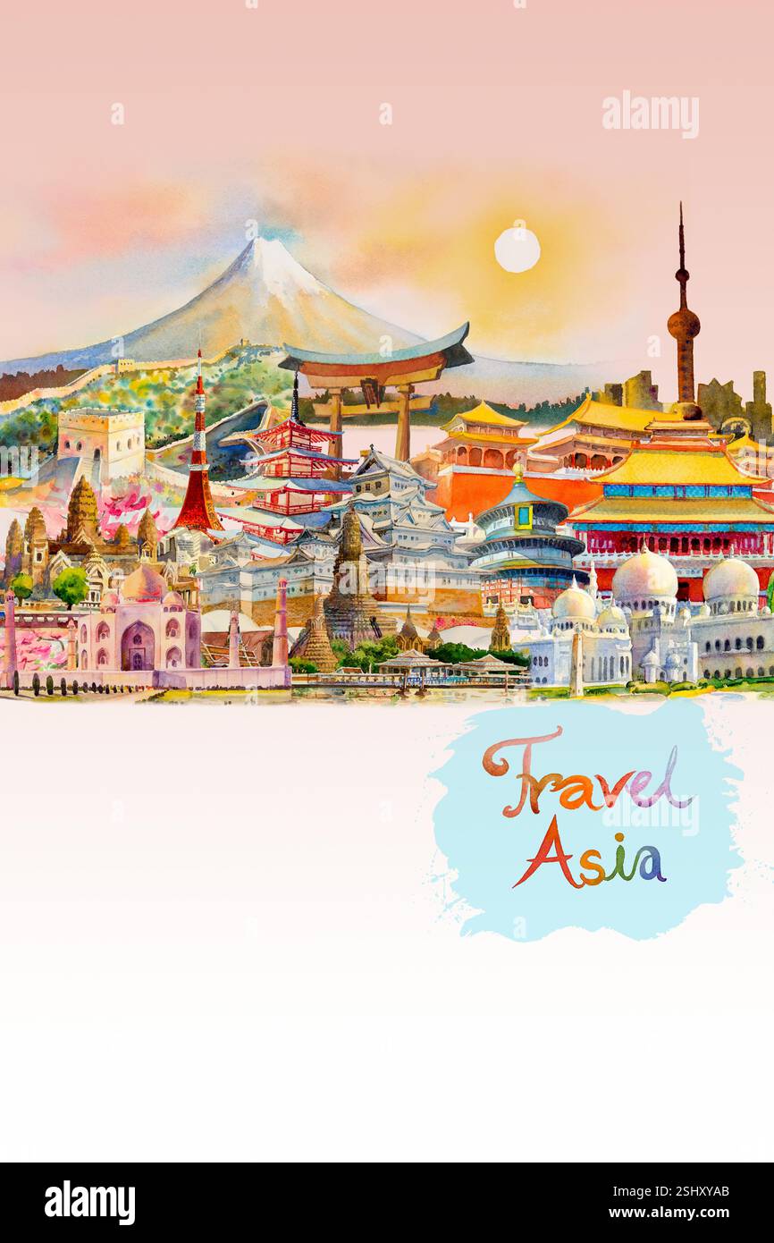 Travel around the world and sights. Famous landmarks of the world ...