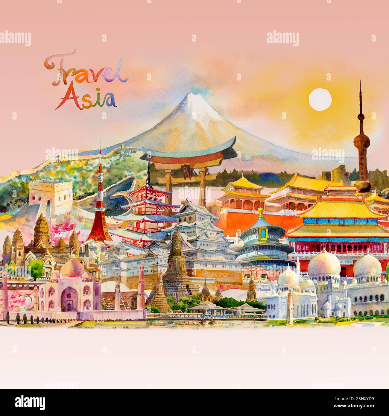 Travel around the world and sights. Famous landmarks of the world ...