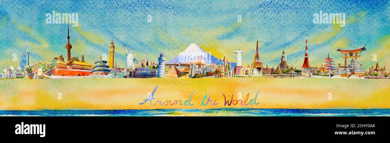 Travel around the world and sights. Famous landmarks of the world ...