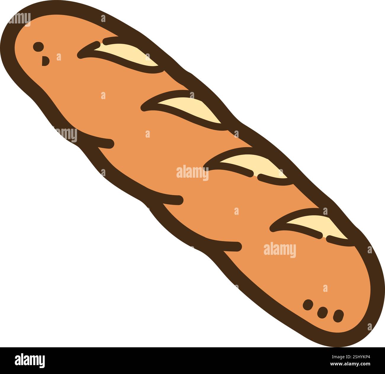 Baguette vector doodle illustration and graphic Stock Vector