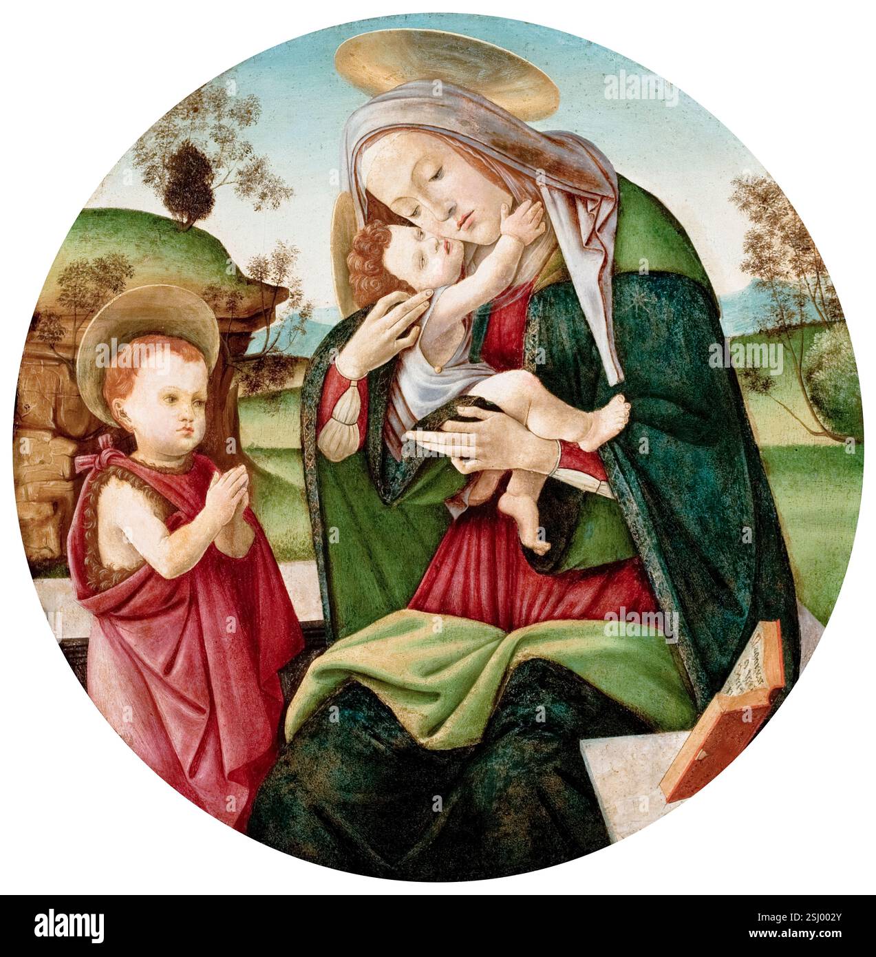 Sandro Botticelli, Virgin and Child with the infant St John the Baptist ...
