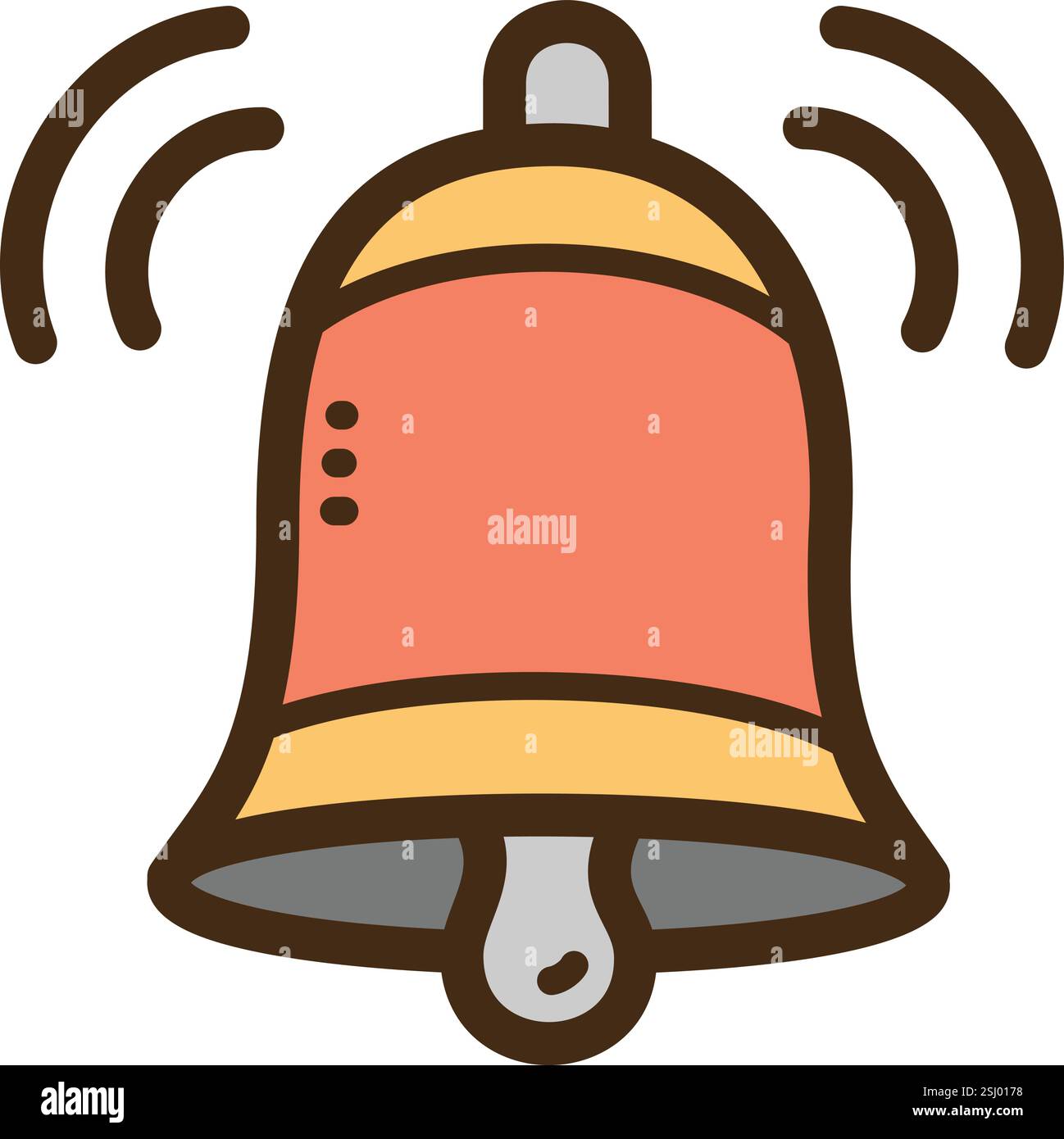 Bell ringing vector doodle illustration and graphic. Part of ...