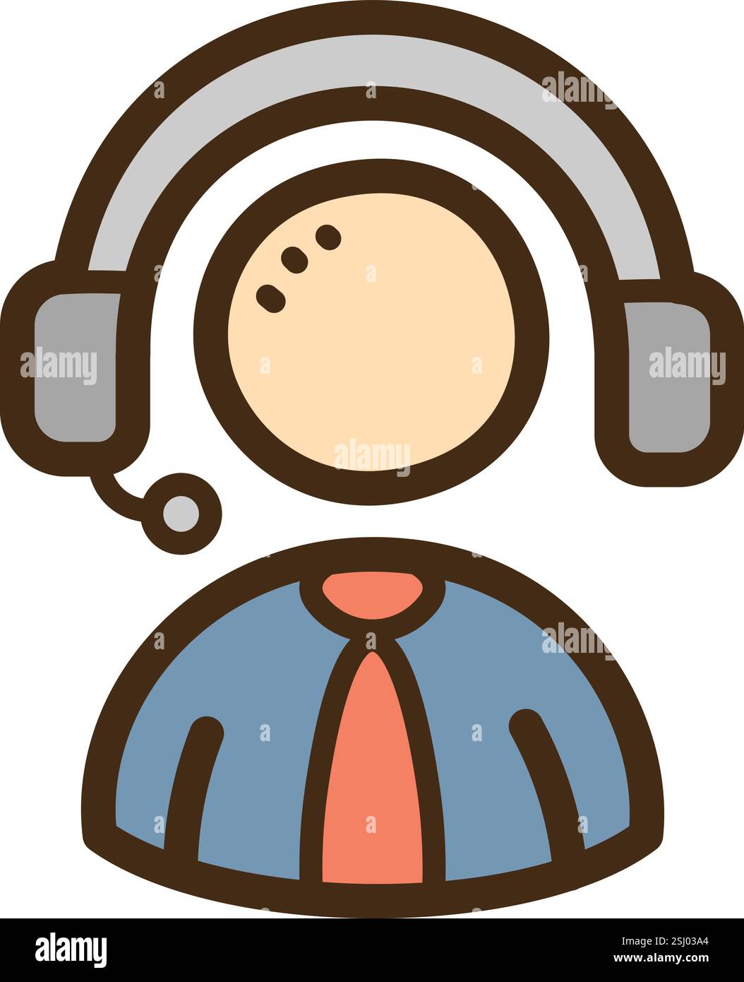Operator vector doodle illustration and graphic. Part of communication category. Stock Vector