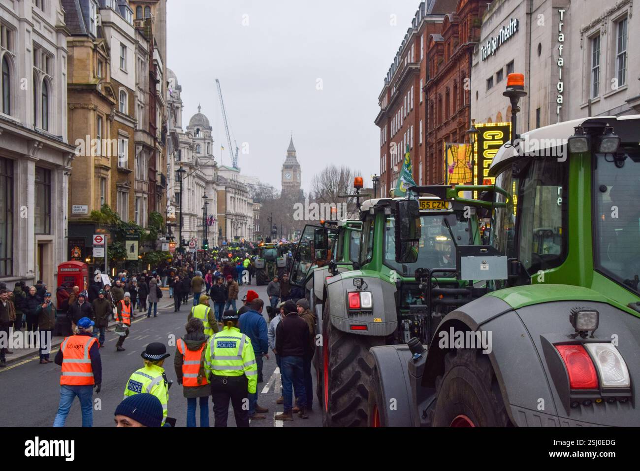 London, UK. 10th February 2025. Hundreds of tractors block Whitehall as ...