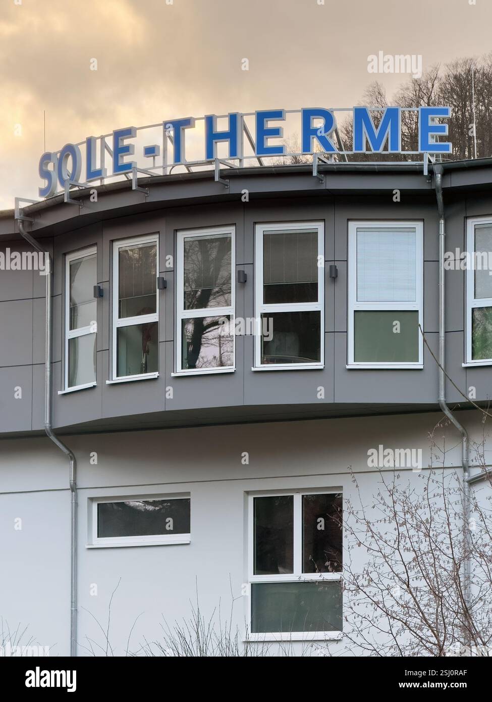 Sole-Therme, salt water thermal baths in Bad Harzburg. Spa town in the Harz mountains, Lower Saxony, Germany. - Smartphone Captured Stock Image