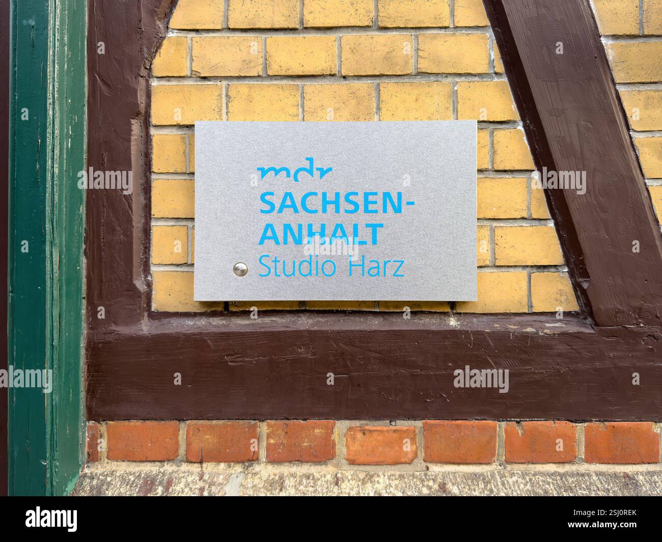 MDR, Mitteldeutscher Rundfunk, Central German Broadcasting in Wernigerode, Saxony-Anhalt, Germany. Regional office, studio Harz. - Smartphone Captured Stock Image