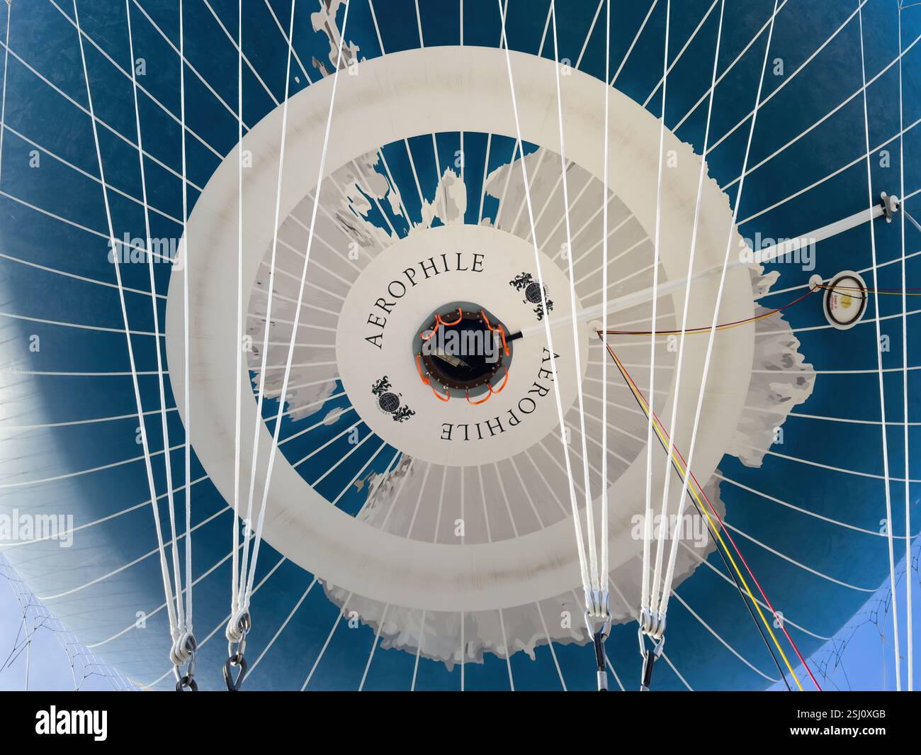 Aerophile tethered helium balloon. Berlin Weltballon, Berlin Germany World balloon. Hi Flyer, Passenger captive balloon in the capital city. - Smartphone Captured Stock Image