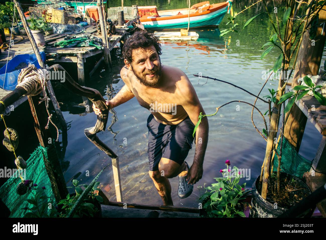 Koh Rong Fish Both Preak Svay, Koh Rong Island, Cambodia, February 6, 2025 Tourists ...