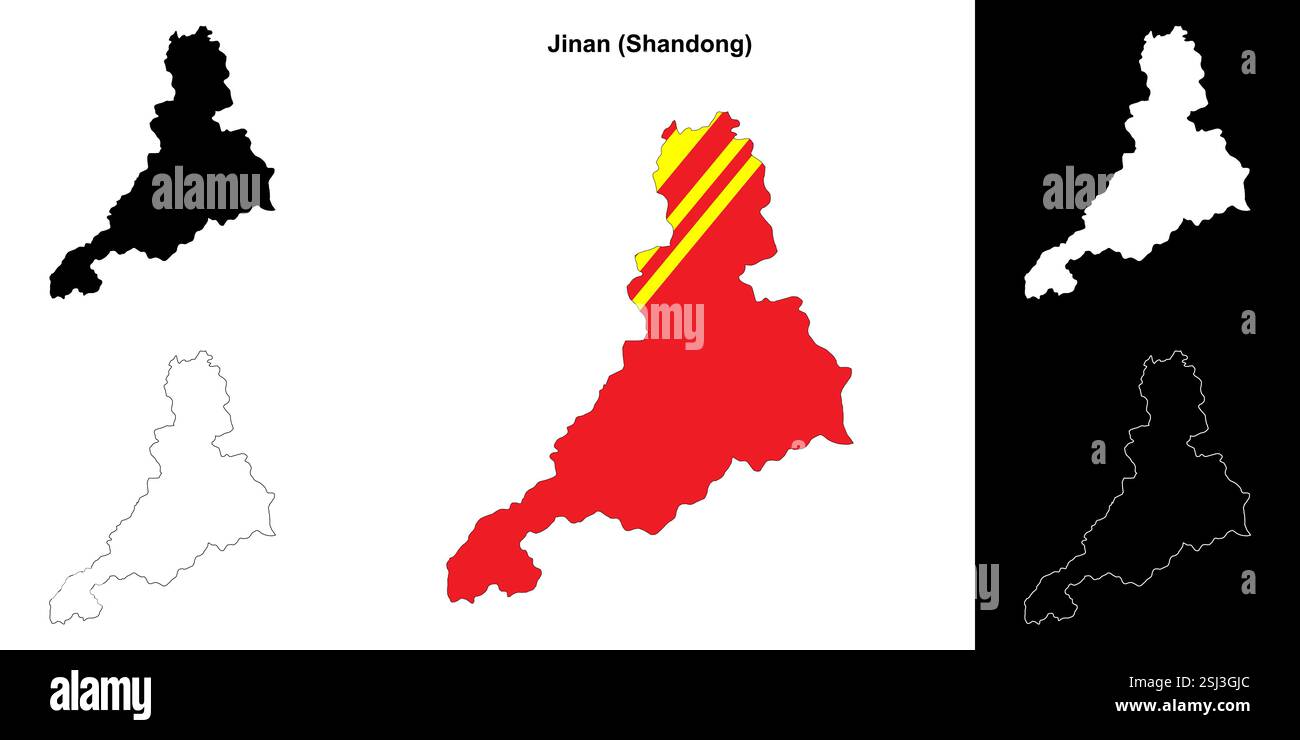 Jinan blank outline map set Stock Vector Image & Art - Alamy