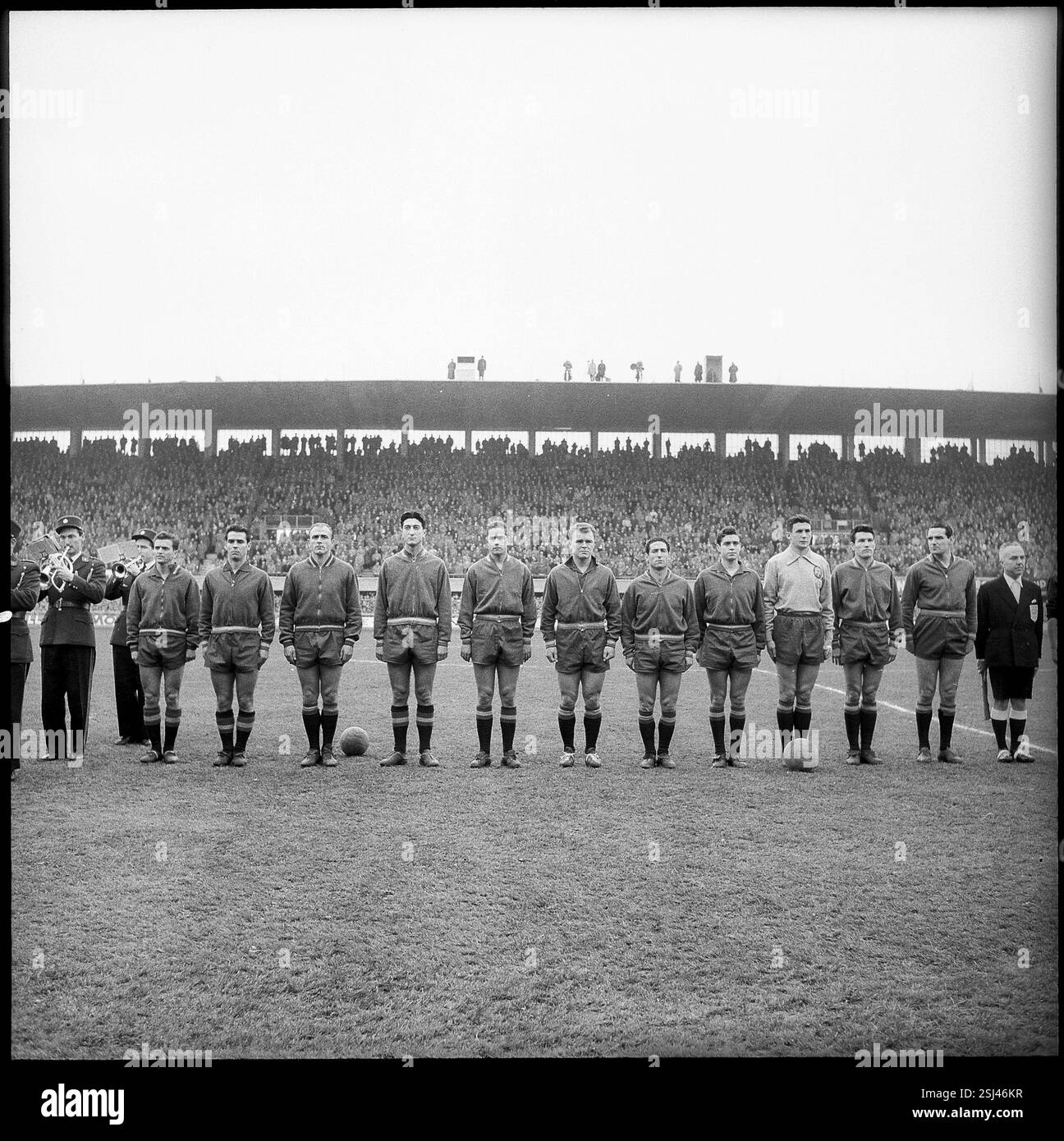 WM-Ausscheidung 1957: Schweiz - Spanien; die spanische Mannschaft#WC ...
