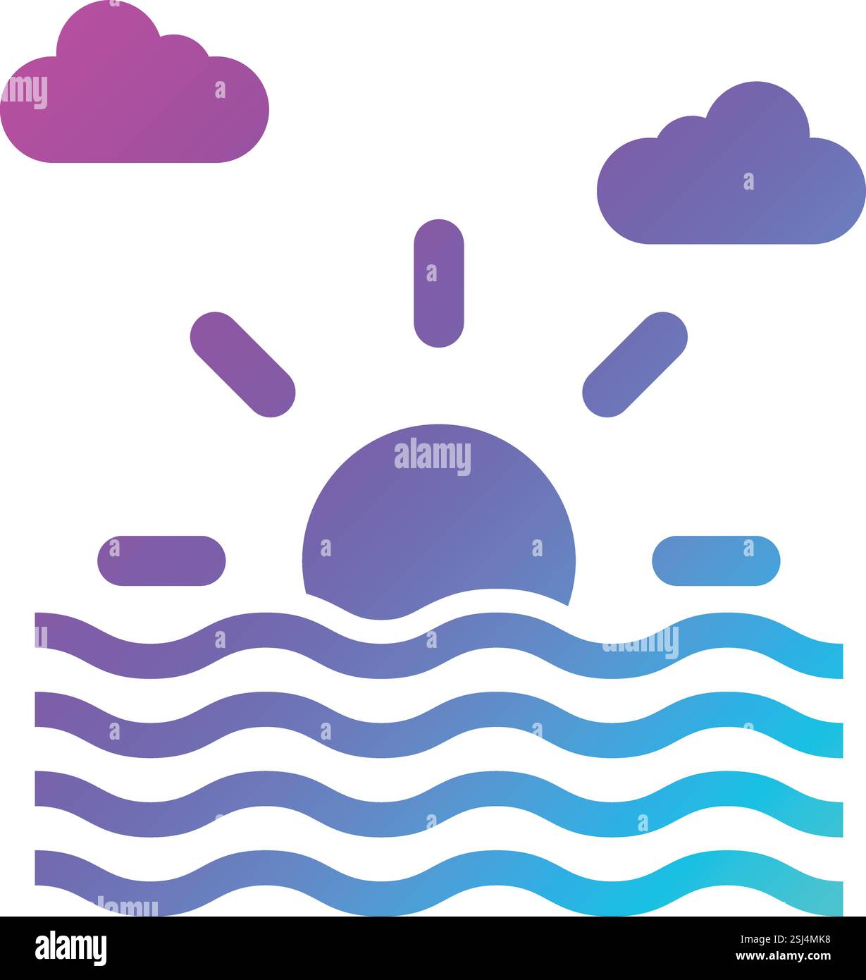Sunset Vector Icon Design Illustration Stock Vector