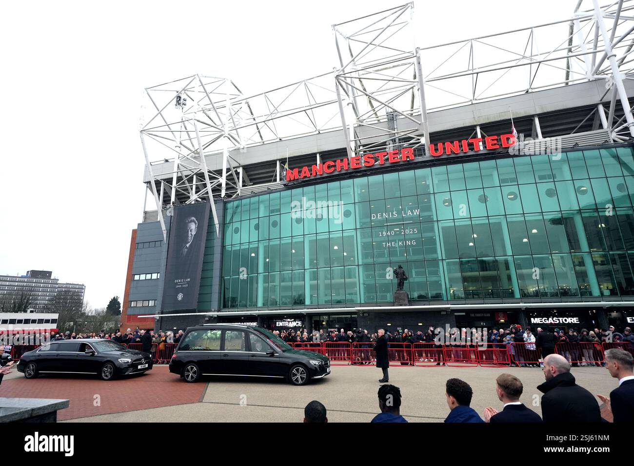 Processional Trafford The funeral procession for Denis Law passes Old Trafford, Manchester ...
