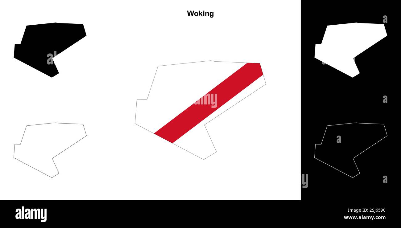 Woking blank outline map set Stock Vector Image & Art - Alamy
