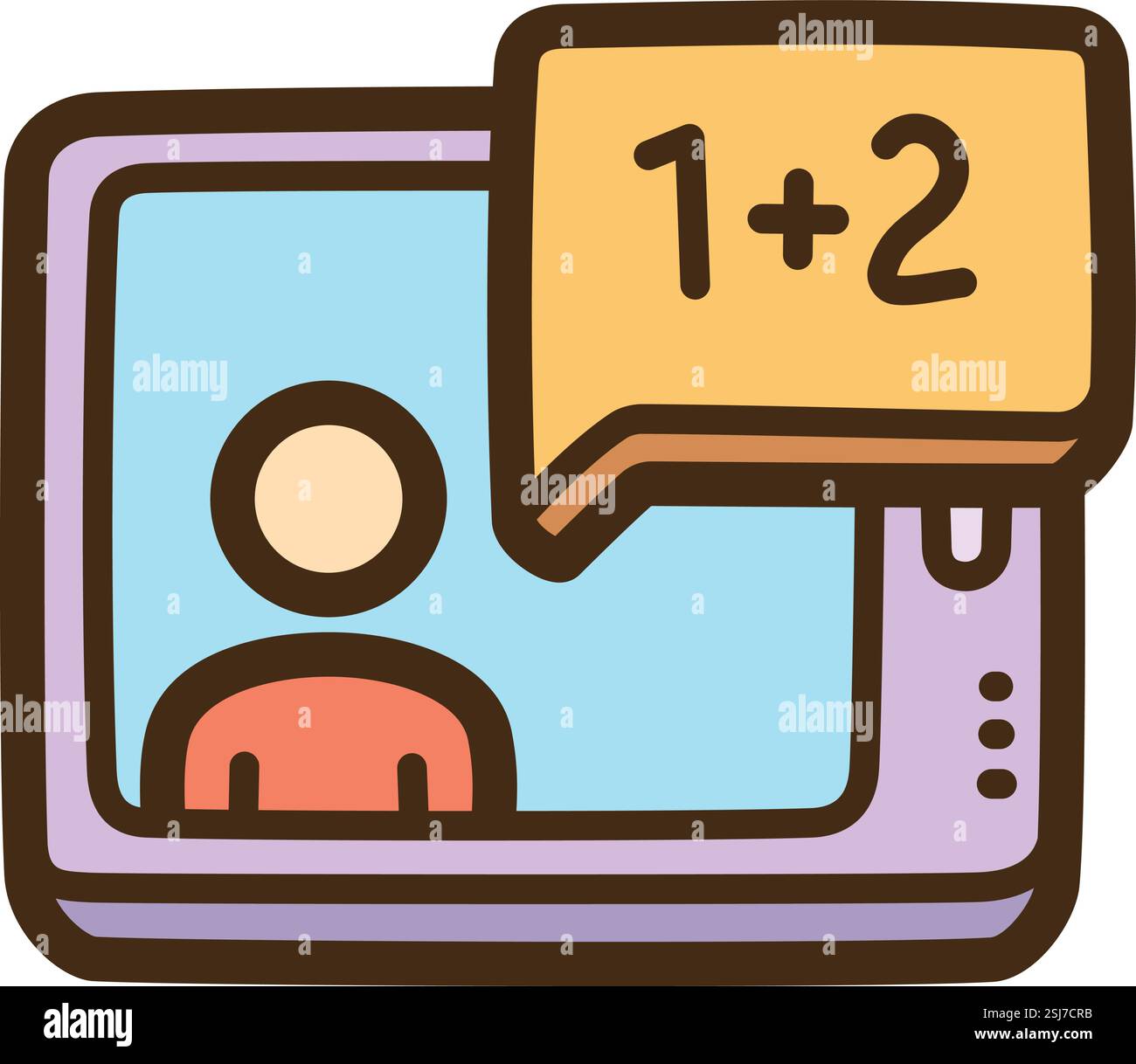 Tablet vector doodle illustration and graphic. Part of elearning category. Stock Vector