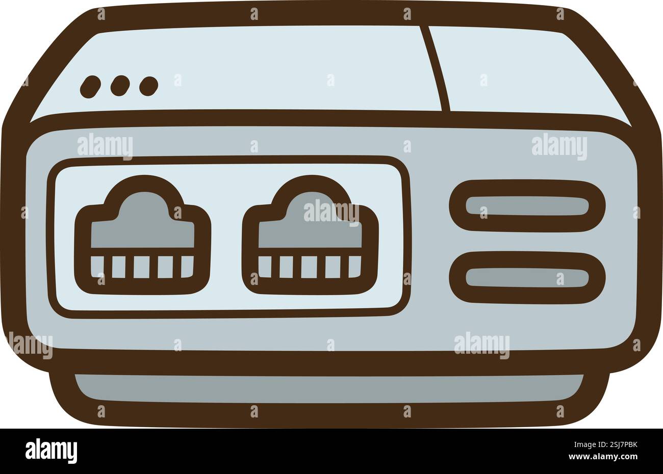 Ethernet router vector doodle illustration and graphic. Part of electronic category. Stock Vector