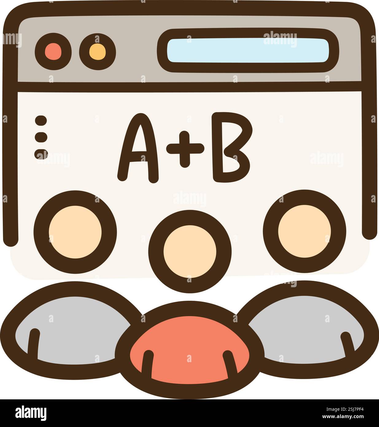Webinar vector doodle illustration and graphic. Part of elearning category. Stock Vector