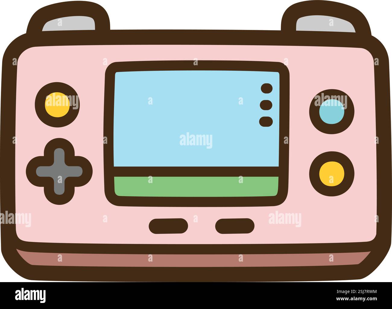 Game console vector doodle illustration and graphic. Part of electronic category. Stock Vector