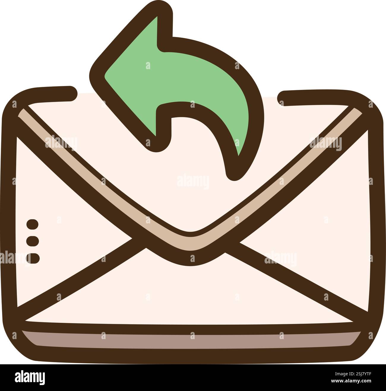 Email reply vector doodle illustration and graphic. Part of emails category. Stock Vector