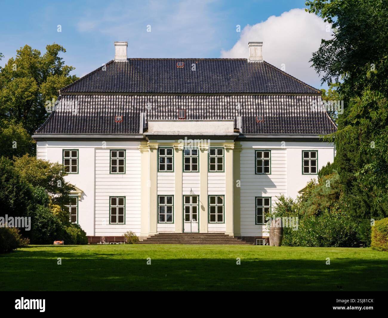View of Augustiana Kunsthal, Art Gallery Hall, from art park, in Augustenborg, Als Island, Southern Denmark Stock Photo