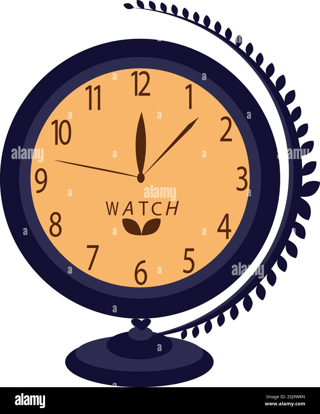 Globe style table clock vector design Stock Vector