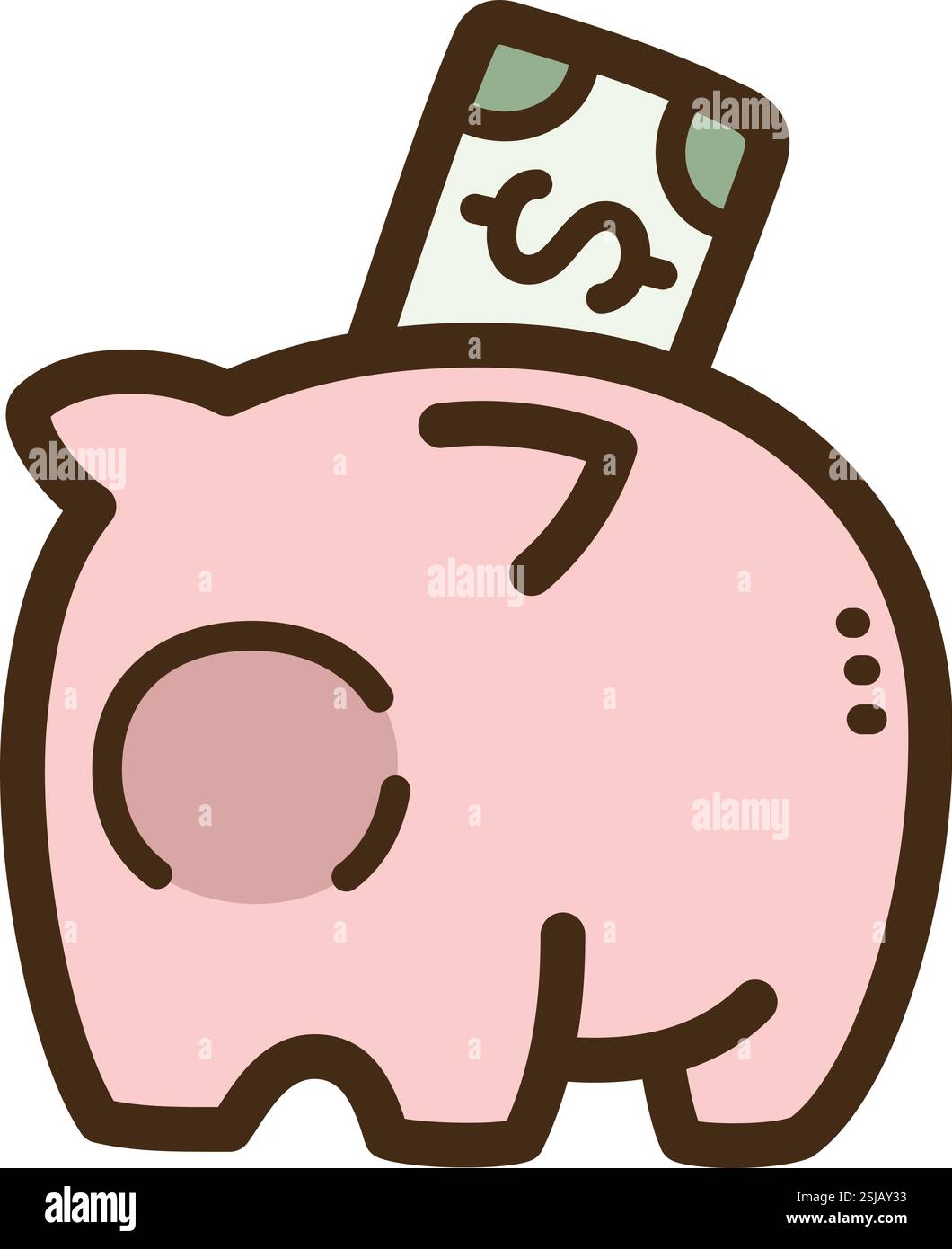 Saving vector doodle illustration and graphic. Part of finance category. Stock Vector