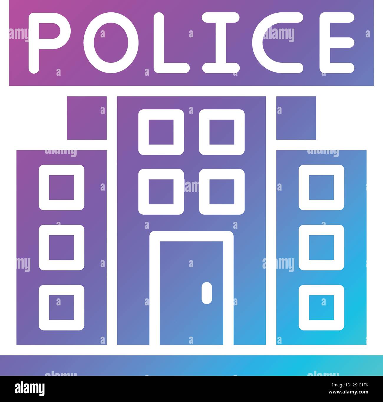 Police station Vector Icon Design Illustration Stock Vector