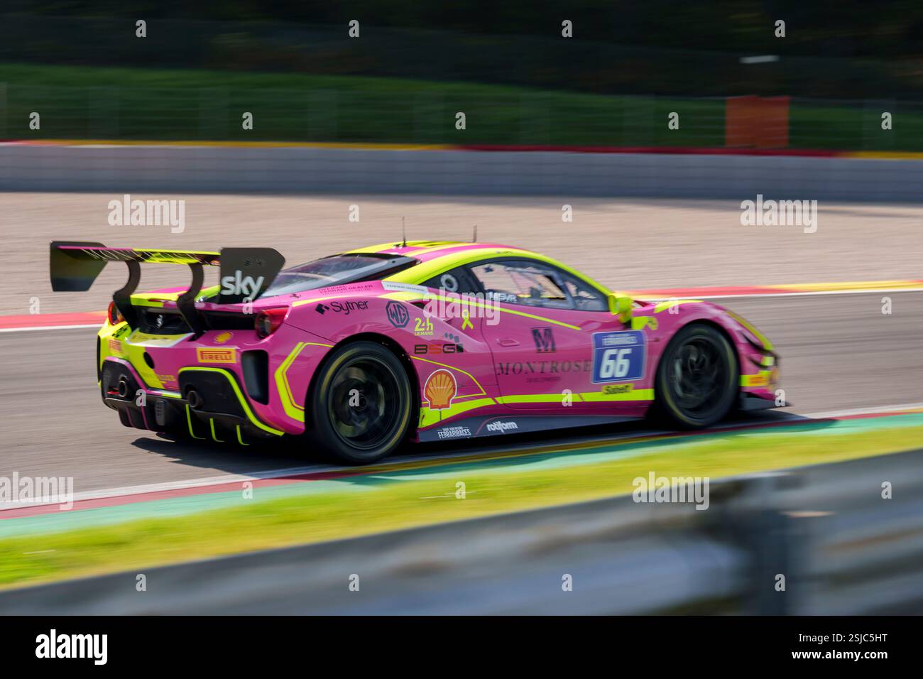 Ferrari 488 Challenge racing Cars on a European Circuit Stock Photo - Alamy